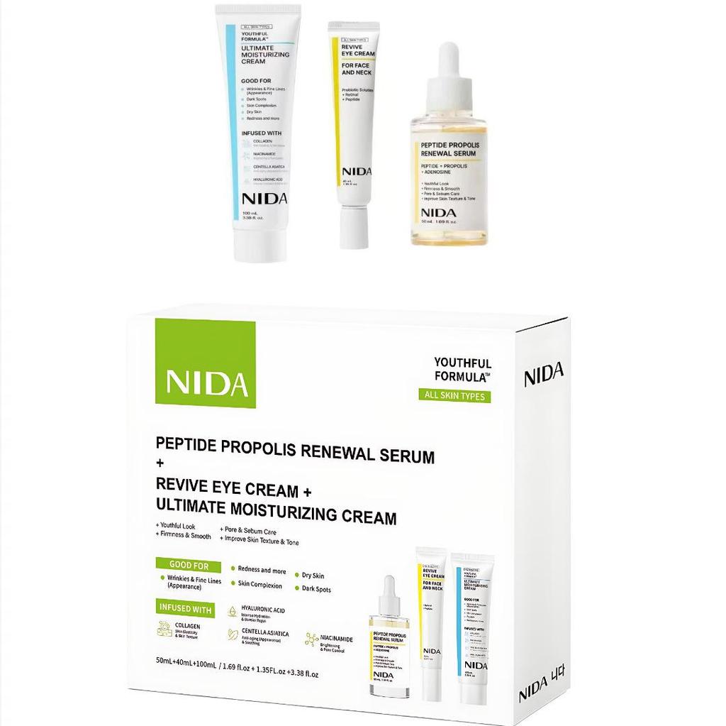 NIDA Revive Eye Cream & Peptide Essence Moisturizer Set