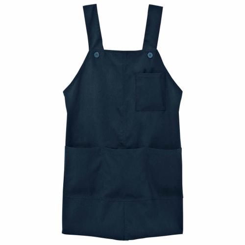Anfamie Nurse Apron with Center Slit, Mid-Length, for Childcare Workers and Caregivers, Easy To Bend Over, H-Shaped, Women's and Men's, Sizes S-M, Nav