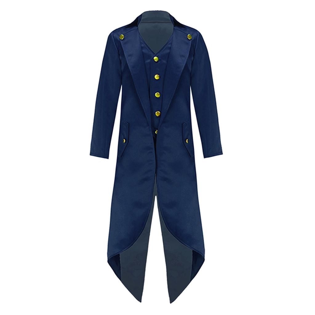 Renesančný Steampunkový Frak Halloweenske Kostýmy pre Deti Unisex Stredoveká Viktoriánska Bunda Kabát