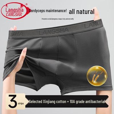 Men's Cordyceps Antibacterial Cotton Boxer Briefs