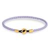 Gold Stainless Steel Button Braided Leather Bracelet For Men Women Couple Jewelry Gifts