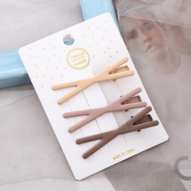 Dopamine Korean Minimalist Milk Coffee Hairpin for Women - Seamless Edge Side Bangs Clip for Frizzy Hair
