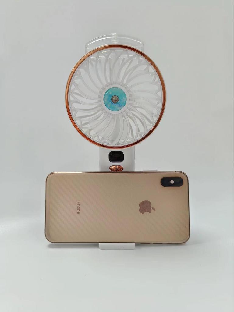 Handheld/Desk Mist Cooling Fan with Digital Display & Silent, Brushless Operation