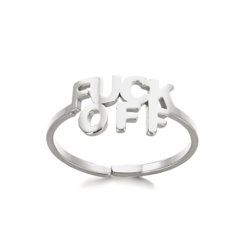 New stainless steel love geometric ring women's opening adjustable jewelry daily wear