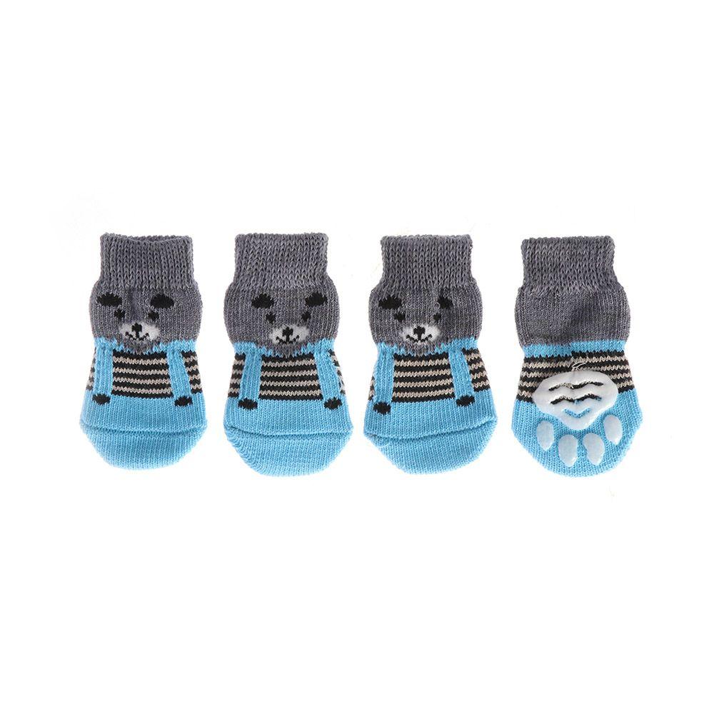 4Pcs/set Paw Protectors Candy Color Pet Supplies Puppy Boots Anti-Slip Dog Shoes Knitted Socks