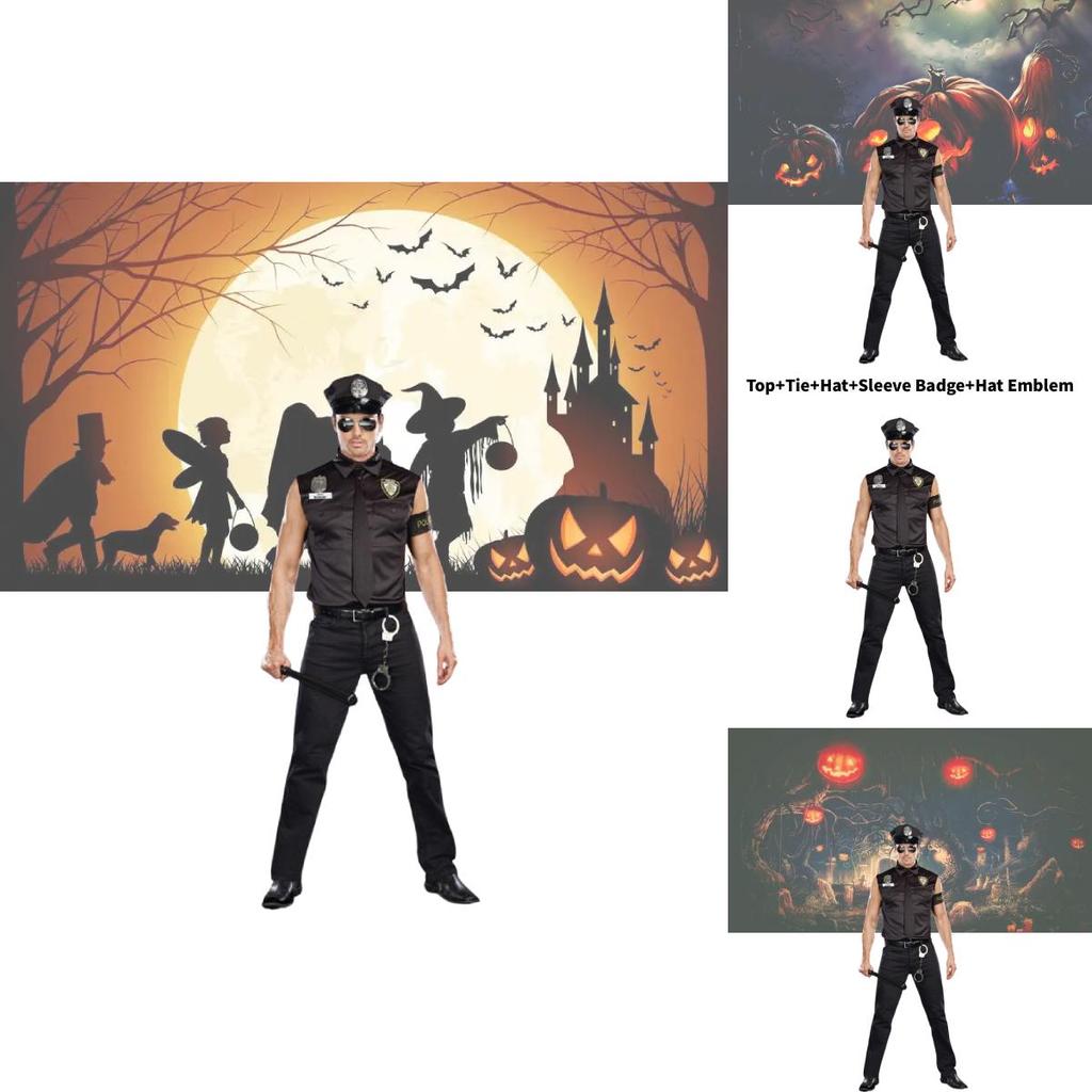 Halloween Stage Costume For Men With Pure Color Design For Theatrical Performance