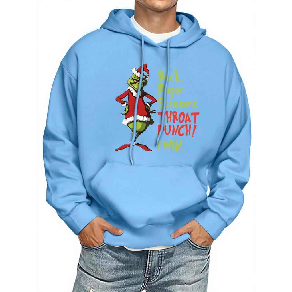 Men's Print Hooded Sweatshirt Long-Sleeve Casual Pullover Hoodie Hooded Sweatshirt