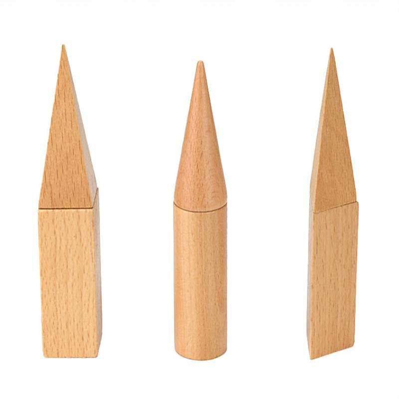 Solides géométriques en bois Formes 3D Montessori Apprentissage Éducation Jouets mathématiques Ressources pour l'école Maison