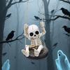 Vintage Tire Swing Skeleton Pendant Resin Crafts Tree Hanging Decoration Porch
