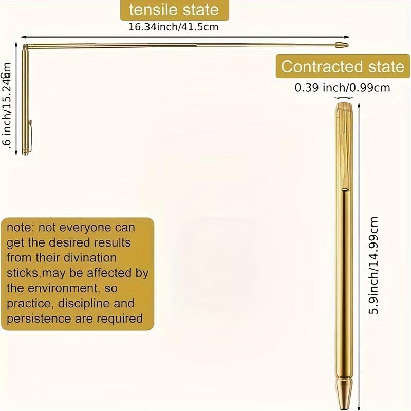 2PCS Dowsing Rods, Reusable Telescopic Divination Stick, Suitable for Water Divination, Treasure Hunting, Puzzle-solving