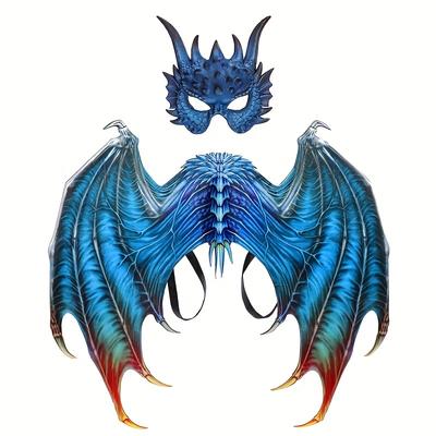 3D Karneval Halloween Dekoration Maskerade Ball Party Kostüm Requisite Maske Drachenflügel Set, Bühnenauftritt Requisiten, Events C