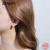 925 Sterling Silver Hollow Zircon Hoop Earring for Women Girls Fashion Jewelry