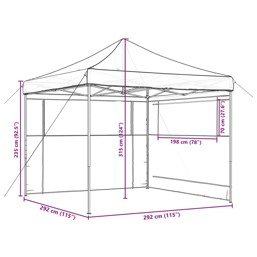 Party Tent Terracotta 292 x 292 x 315 cm Oxford Fabric