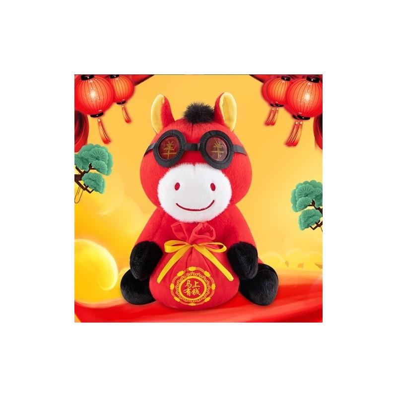 Creative Money Bag Red Horse Plush Toy Doll For Home Decor And Party Gifts