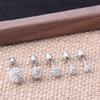 Titanium Steel Multi-Color Diamond Ball Stud Earrings: Niche Design, Sparkling, and Fashionable for Ear Piercings