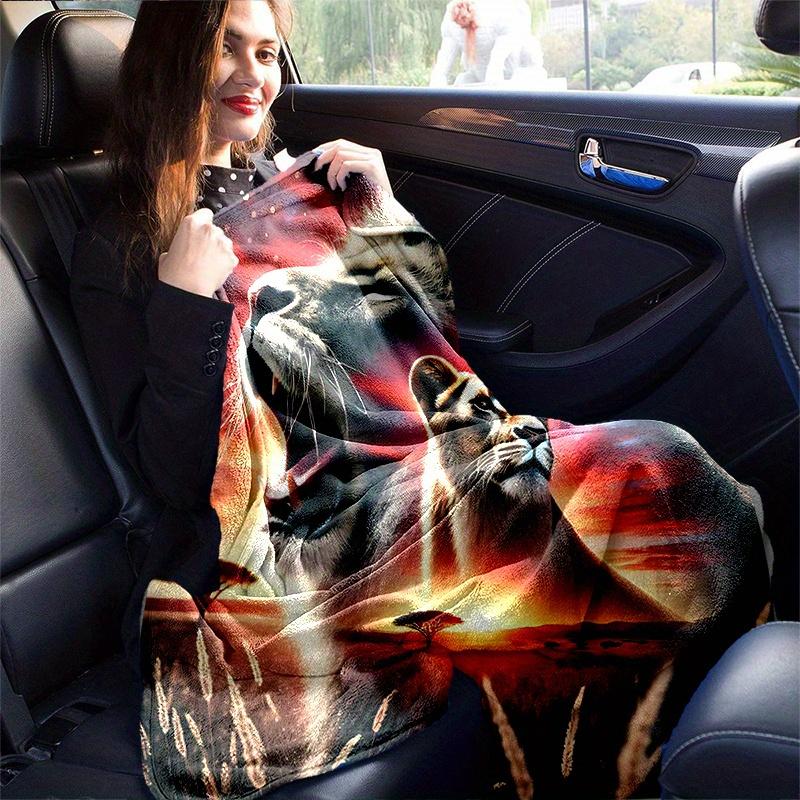 1pc Lion Roar Cartoon Character Decorative Blanket for Room