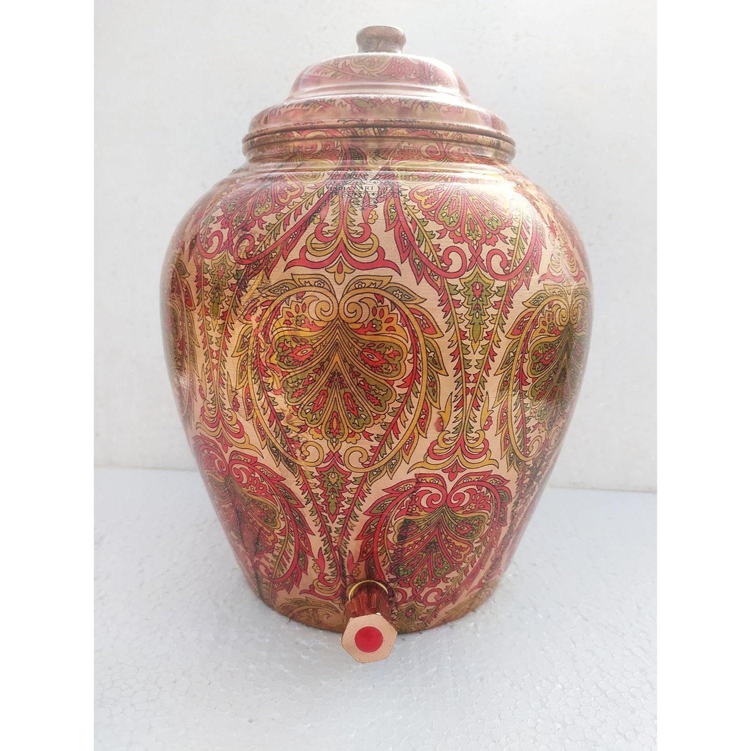 

Медный диспенсер для воды с принтом в виде листьев, Матка, Хранение, Дом Кухня Сад, 13 литров