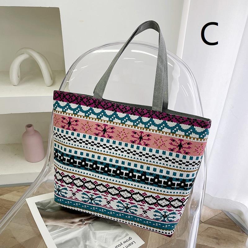Multi-Function Women s Large Canvas Tote Bag Vintage Wear-resistant Shoulder Bag for Outdoor Camping Picnic C