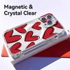 INS Fashion Heart Phone Case For iPhone 17 16 15 14 13 12 Pro Max Plus With Magnetic Crystal Clear Case Wireless Charge