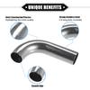 Bend Elbow Pipe Tube, 1" OD 4" 2.36" Leg 90 Degree DIY Exhaust Pipe Intercooler Air Intake Tube Universal for Car Truck Automotive Durable 304