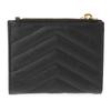 Saint Laurent Women's Bifold Mini Wallet In Caviar Leather, Size 575879 BOW01 1000, Black [Parallel Import]