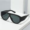 Oversized Pilot Women'S One Piece Sunglasses New Vintage Blue Green Shades Uv400 Men Trendy Luxury Brand Outdoor Sun Glasses