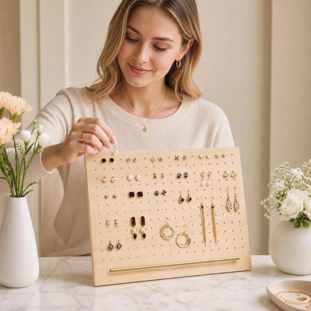 Porous Earring Holder With Base Earring Stand Ornaments Jewelry Display Board Home