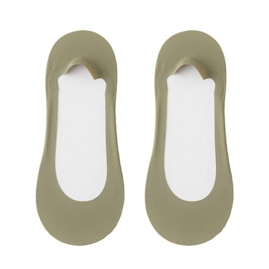 1 пара женских низких носков-вкладышей, нескользящие, дышащие, впитывающие пот, невидимые носки, летние зелёный