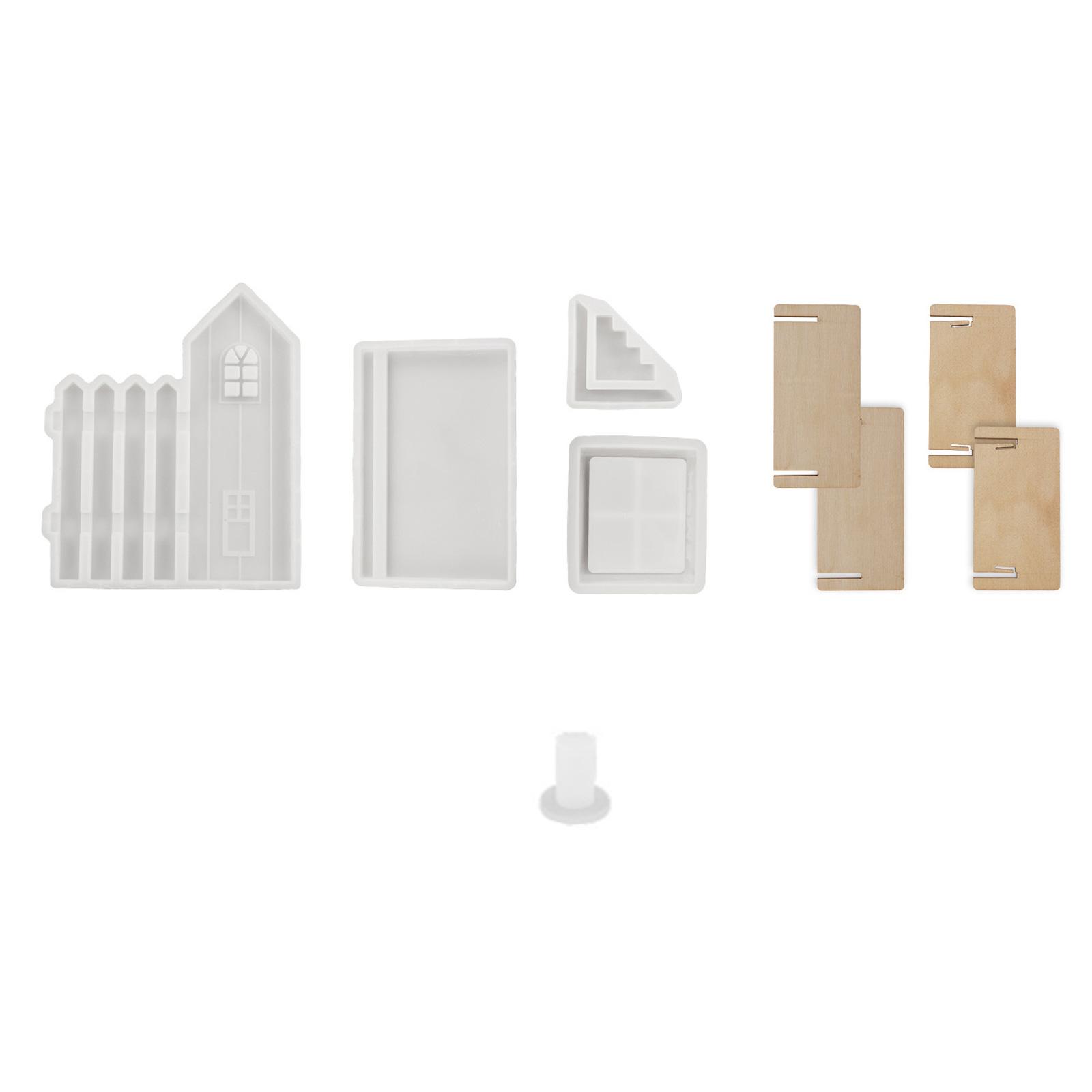 

House Silicone Candle Holder Molds for Epoxy Resin Candle Holder Silicone Succulents Planter Molds for Home Decoration