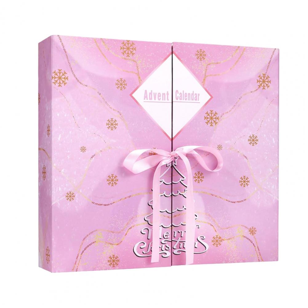 Адвент-календарь Сделай сам Рождественские подарочные коробки 2025 Рождественский адвент-календарь Подарочные коробки Сделай сам Многоразовые коробки для обратного отсчета до Рождества розовый