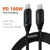 Toocki Type C To Type C Cable 100W PD Fast Charging Charger USB C To USB C Display Cable For Xiaomi POCO F3 Realme Macbook iPad