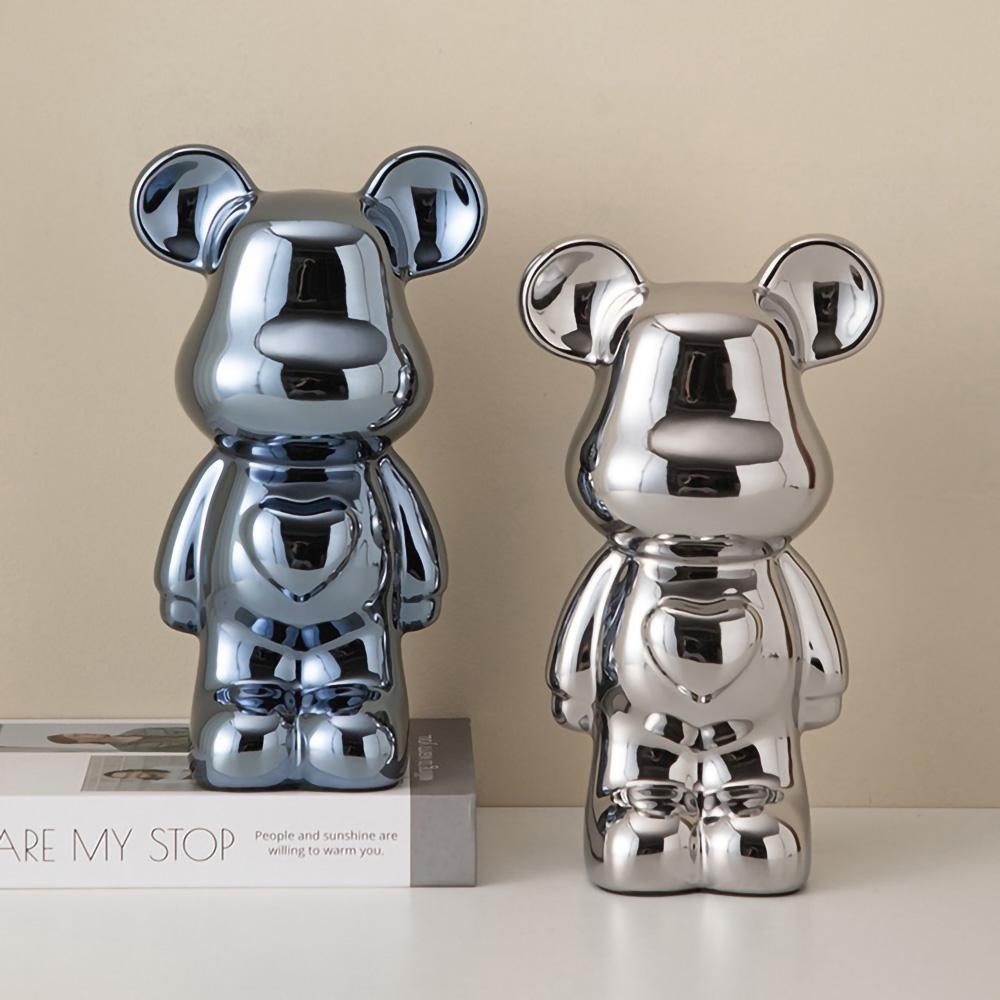 18-28CM European Electroplating Ceramic Care Bear Doll Ornament Home Desktop Living Room Decoration Ornament Decorative Figurine