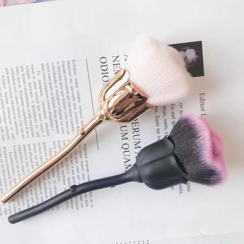 Rose Gold Soft Bristle Makeup Brush: Large Powder, Blush & Nail Art Dust Brush
