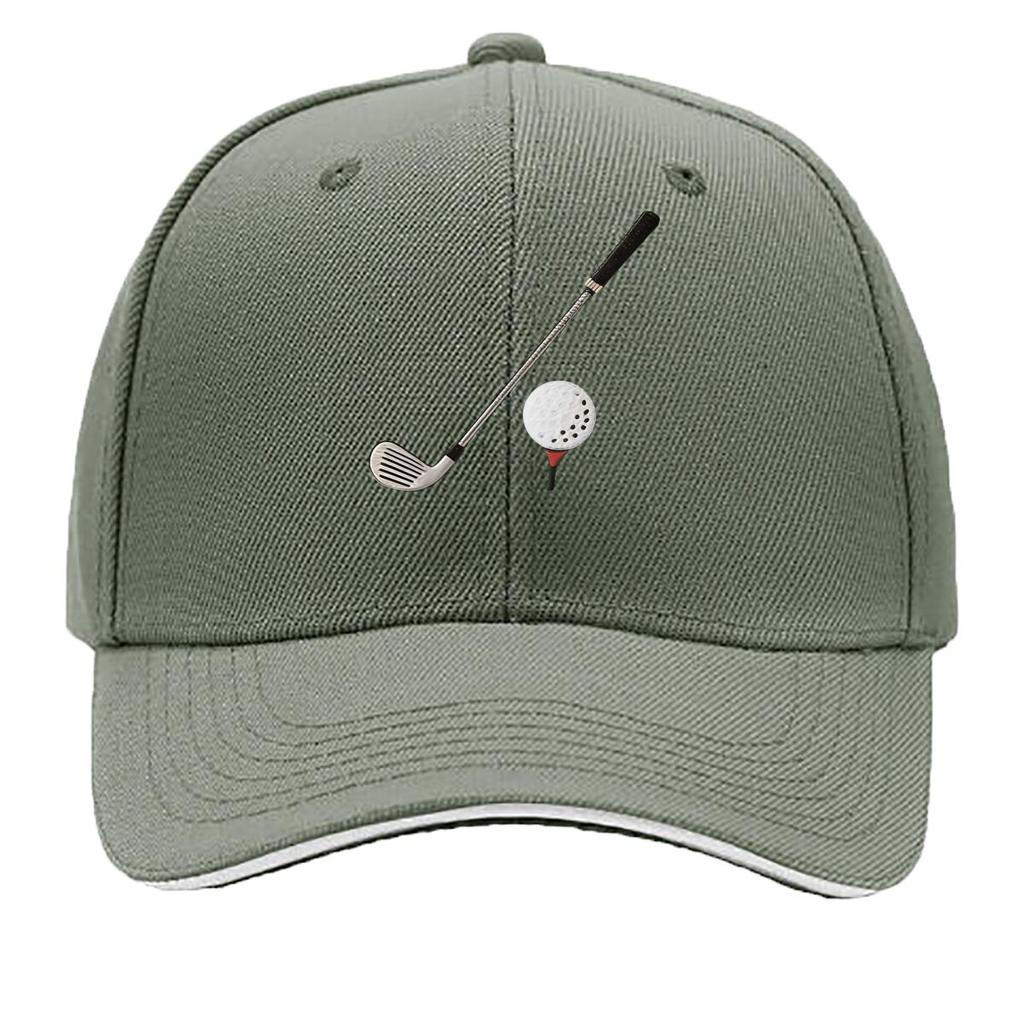 UnisexS Adjustable Baseball Cap with Golf Club Casual Sports Design Hand Washable Suitable for Golf Sandwich Baseball Cap