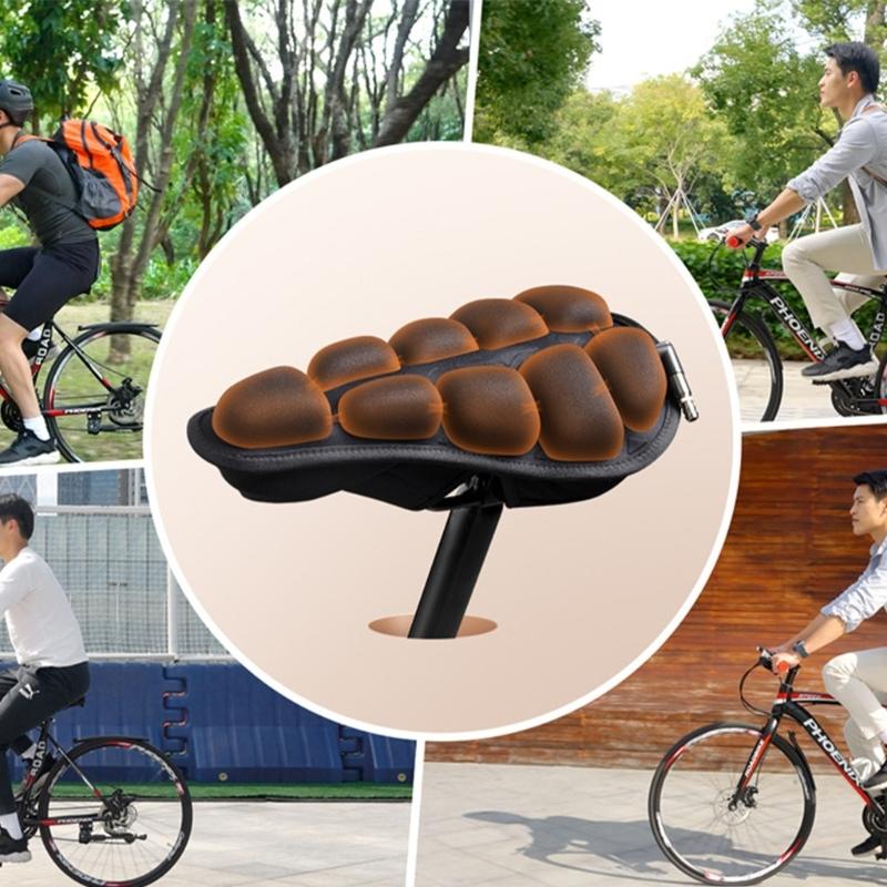 Inflatable Exercise Bikes Seats Cushion Cover Cycling Mountain Bicycles Seats Cover 3D Padded Bicycles Saddles Cover