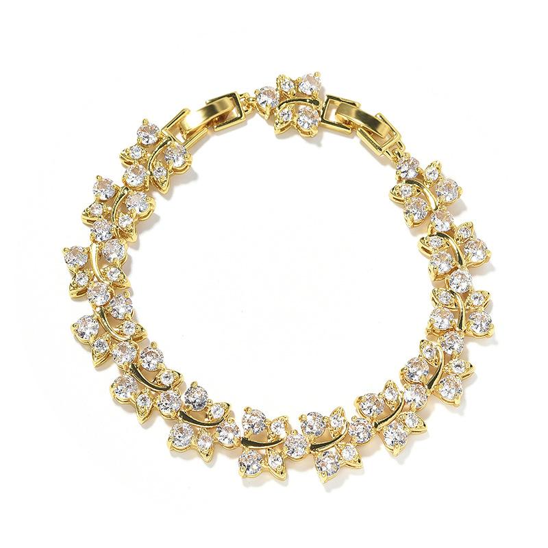 Light Luxury Rainbow Flower Bracelet Girls Niche Versatile Color Zircon Jewelry Women'S Bracelet