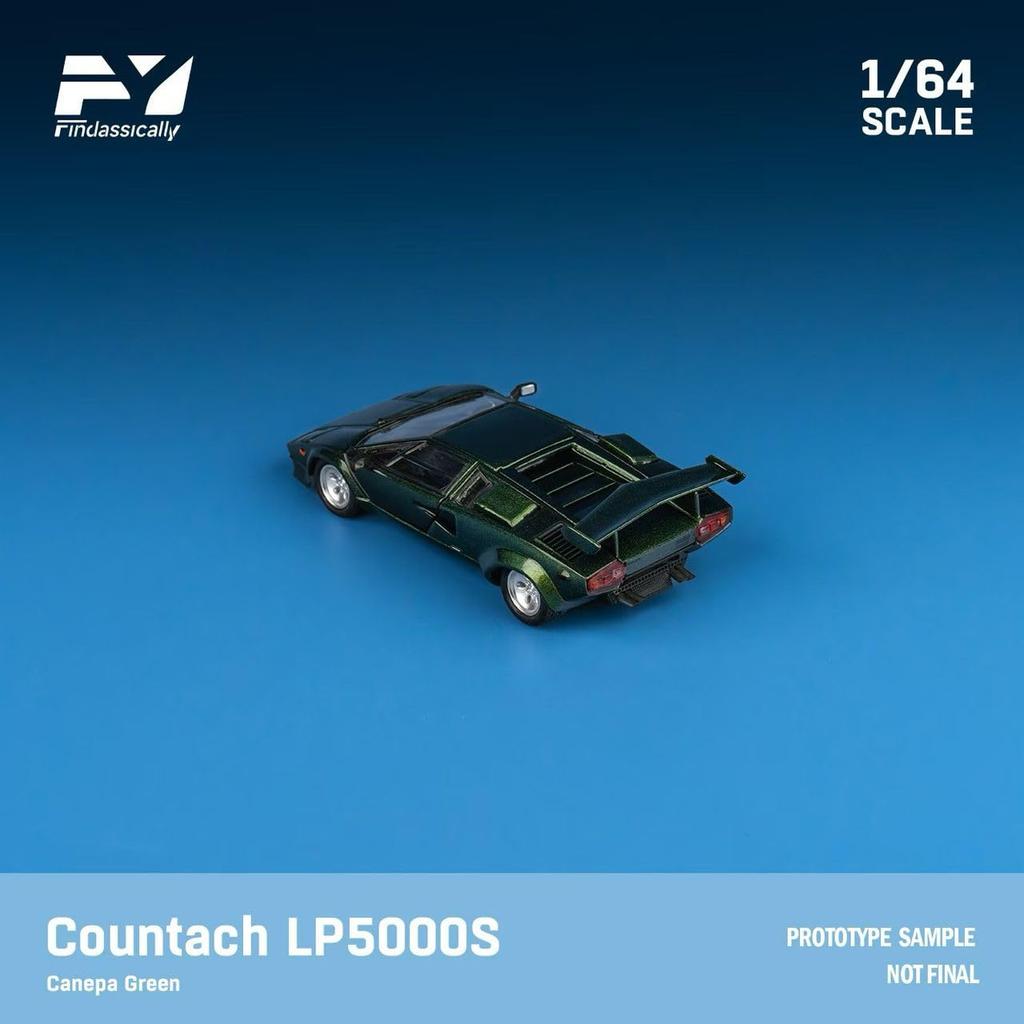 Freestyle Finclassically Scale Countach LP5000S Canepa Grün mit Komplettmodell FY64091 1/64 Flügel,