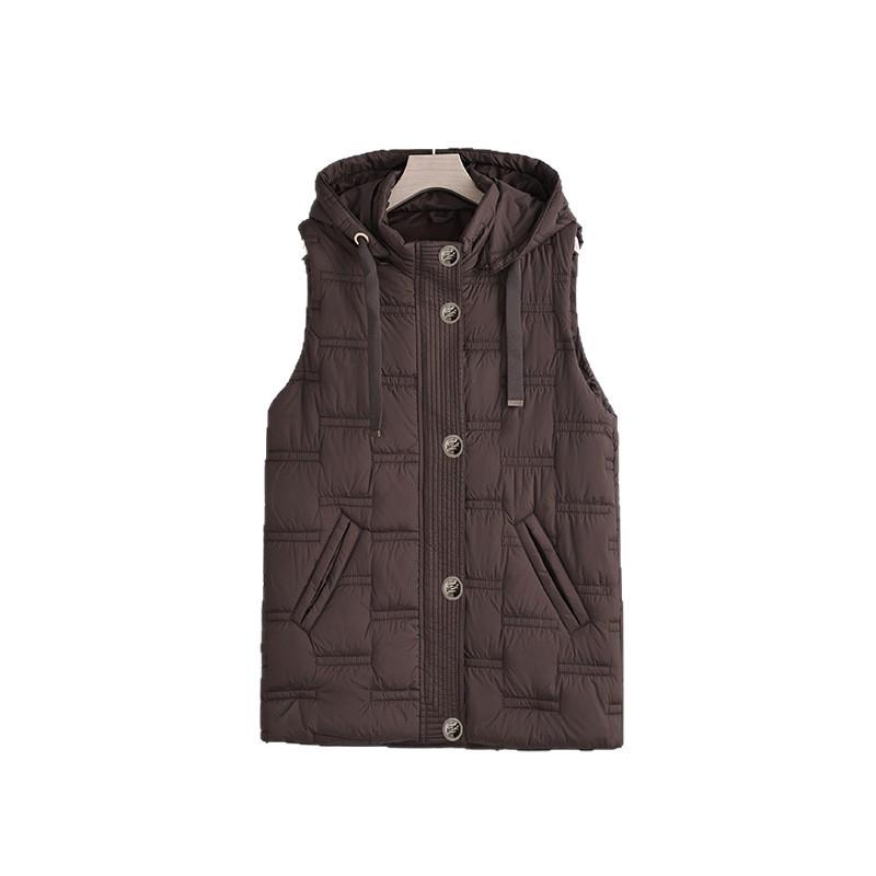 Hooded Fashion Year Down Cotton Large Size Vest Sleeveless Vest Women's Thickened Trendy Warm Versatile Winter New