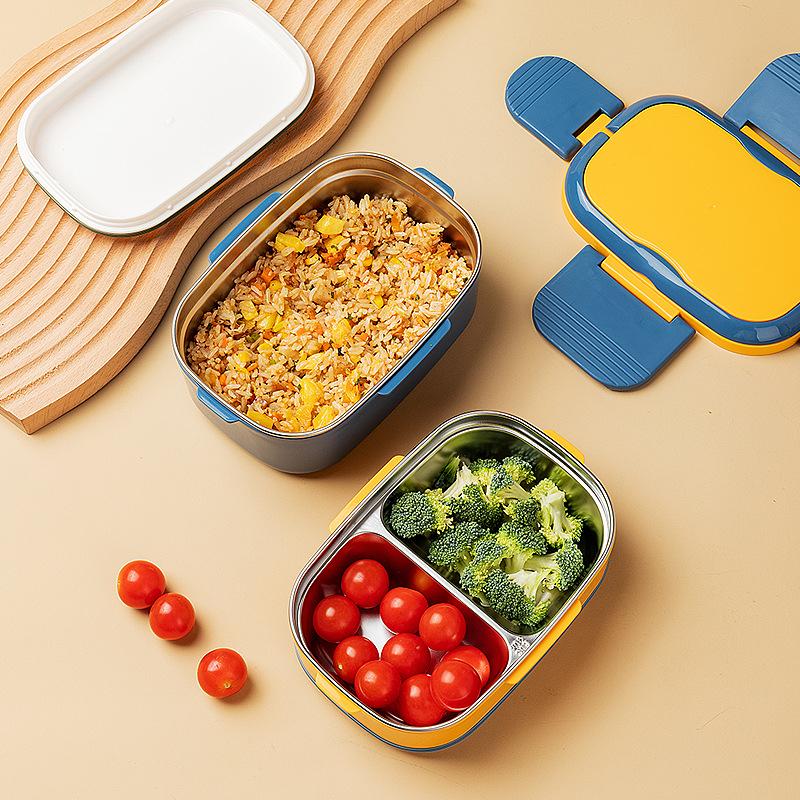 Double-Layer Lunch Box Portable Compartment Fruit Food Container Stainless Steel Microwave Bento Box Portable Picnic Fresh Boxes