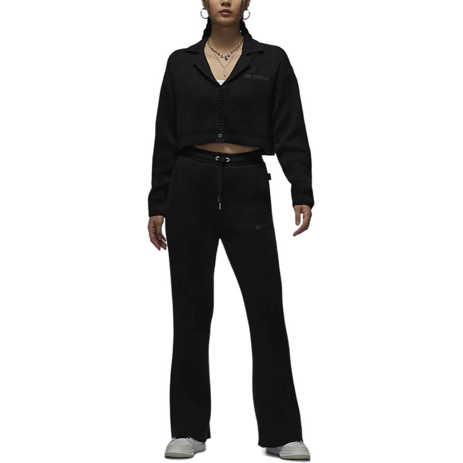 Jordan Air Simple Letter Soft Comfortable Fashion Knit Sweater Women tops Black FZ4196-010