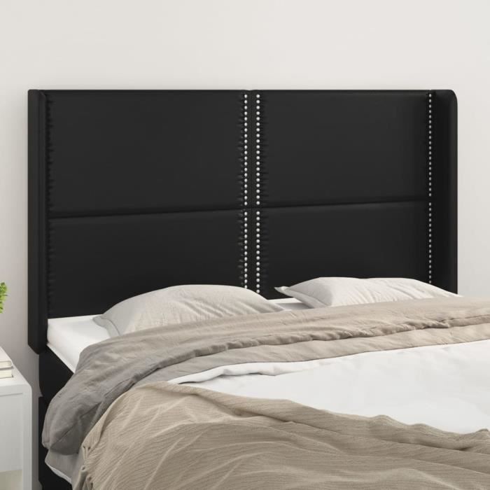 VidaXL Headboard with Ears Black 147x16x118-128 Cm Faux Leather3119530