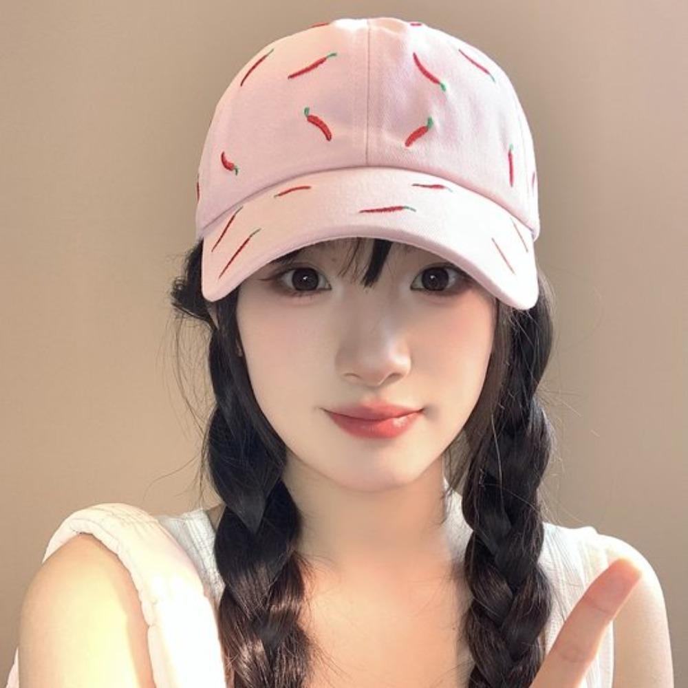 Peaked Red Pepper Hat Creative Cotton Baseball Cap Casual Chili Embroidered Baseball Cap  Men