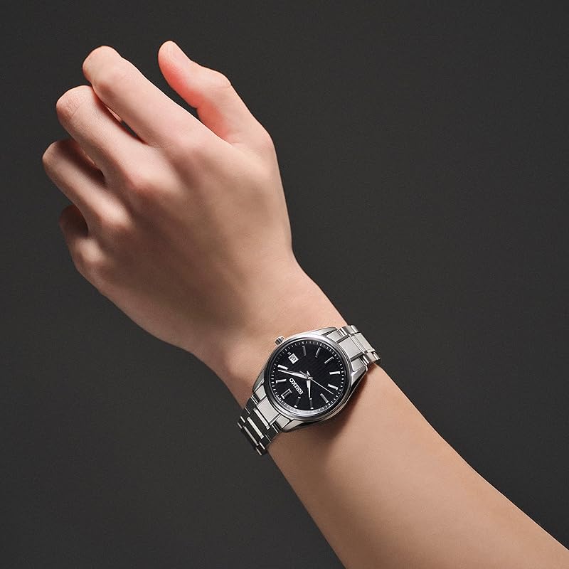 [Seiko Watch] SEIKO SELECTION SBTM341 Japanese-made men's wristwatch, solar-powered, radio-controlled, with date calendar, black dial, sapphire