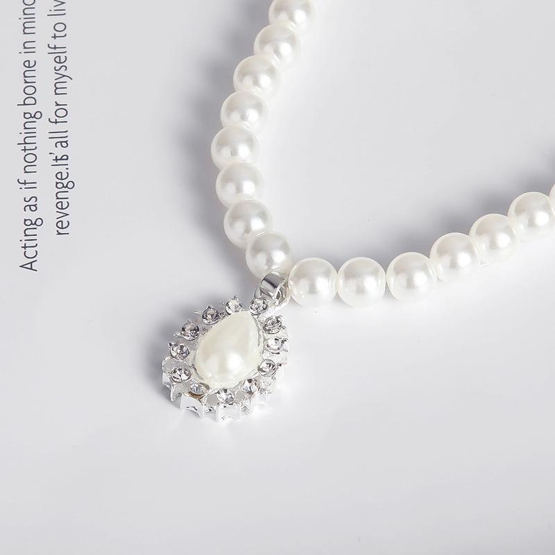 Jewelry Sets for Women Women Jewelry Bride Pearl Neck Necklace Set Earrings Pendant Necklace Hook Earrings Jewelry Set