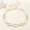 New hollow engraving oval hanging plated metal waist chain women's fashion simple suit dress waist accessories women