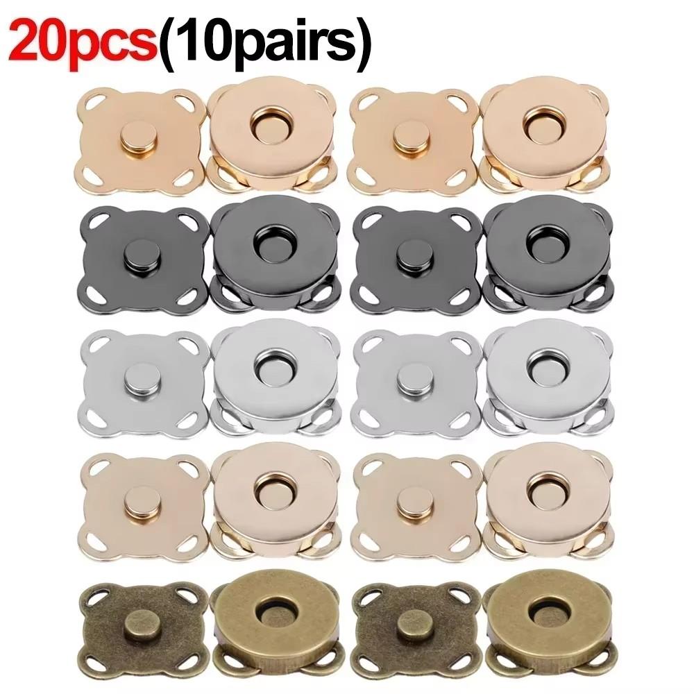20pcs Metal Snap Magnet Button Magnetic Double Rivet Fastener Clasp Closure Buckle for Clothes Bag DIY Craft Sewing Accessories