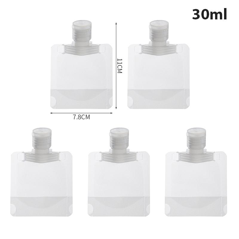 5Pcs Portable Dispenser Bag For Cosmetic Lotion Shower Gel Shampoo Facial Cleanser Reusable Outdoor Travel Leakproof Packing Bag