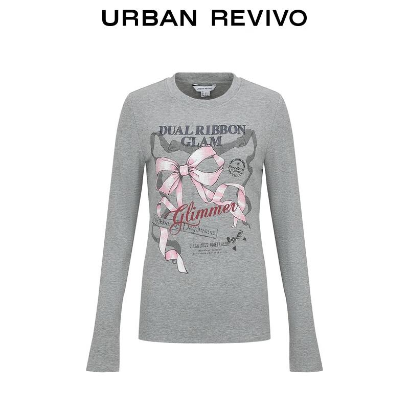 UR 2025 Women's Bow Print Long Sleeve T-shirt