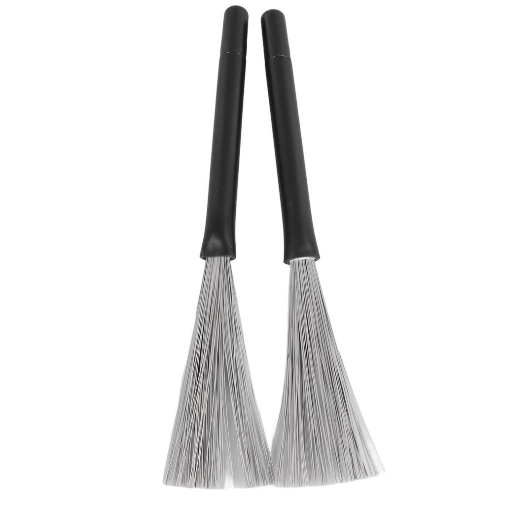 2 stk Ståltråd Trommebørster Teleskopiske Trommestikker Bærbare Trommestikker Perkusjonstilbehør