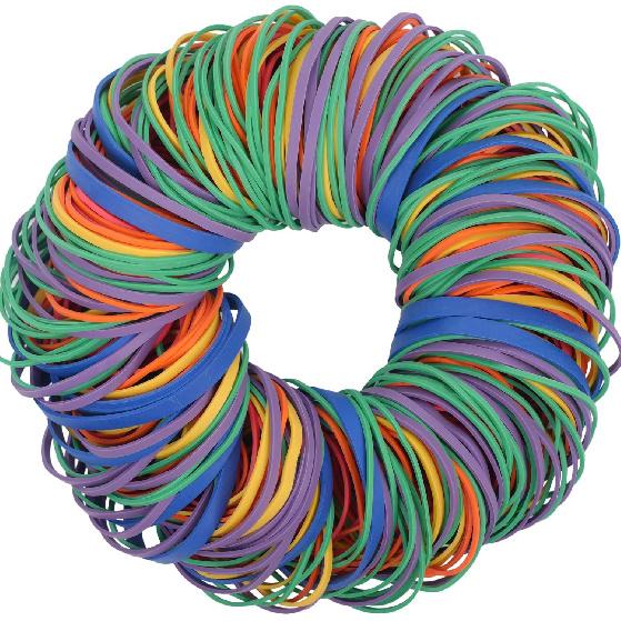 Rubber Bands Assorted Size Multicolor 0.5 Lb/227g Rubber Bands for School Home Office Supplies Size#16,size18,size19,size32,size33,size64